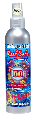 Reef Safe Oxybenzone Free Eco-Friendly Sprayable SPF 50 Biodegradable Sunscreen
