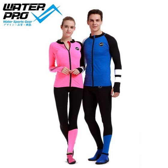 WATER PRO Two Tone Zip Up Rash Guard