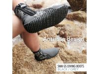 Water Pro 5mm 長潛水靴, 灰色紋理/黑色