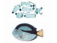 PAAPAOW Royal Blue Tang fish pouch (PET bottles waste recycled fabric)