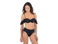 VODA SWIM Black Envy Push Up ® Ruffle Corset Top