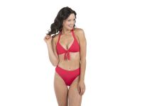 VODA SWIM Electric Red Envy Push Up® Tie Front Halter Top