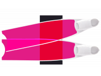 LEADERFINS LIMITED EDITION PINK COLOUR SEMI-TRANSPARENT BI-FINS-WHI