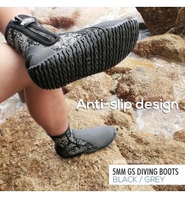 Water Pro 5mm Long Diving Boots, Grey Blot