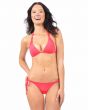 VODA SWIM - Hot Coral Envy Push Up ® Double String Bikini Top