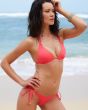 VODA SWIM - Hot Coral Envy Push Up ® Double String Bikini Top