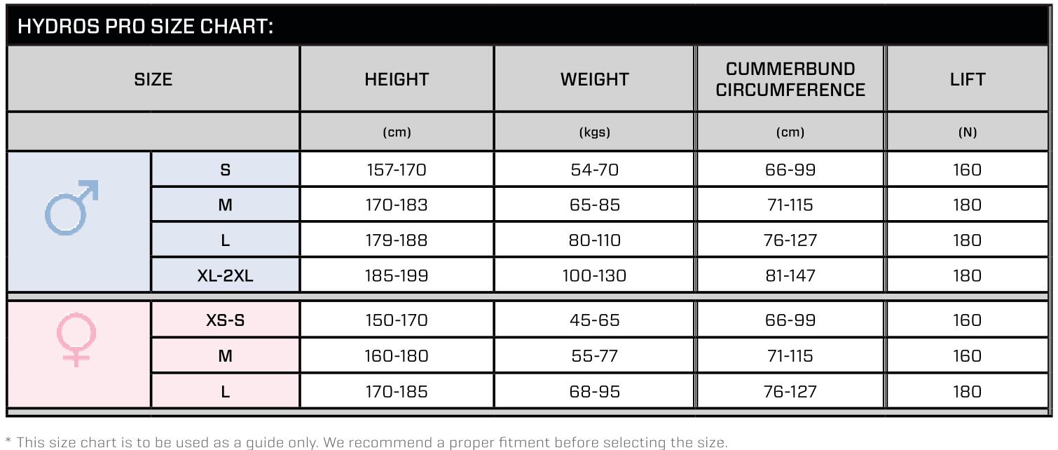 Scubapro Bcd Size Chart